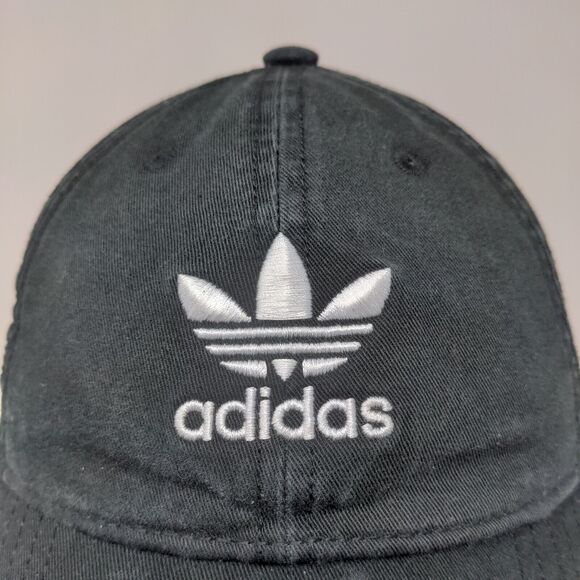 Adidas Men's Slideback Hat Black OSFA Embroidered Trefoil Logo 100% Cotton - Picture 4 of 11
